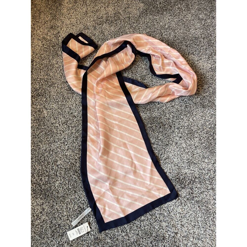 Talbots NWT Diagonal Stripe 100% Silk Scarf Sold Out Online READ Description